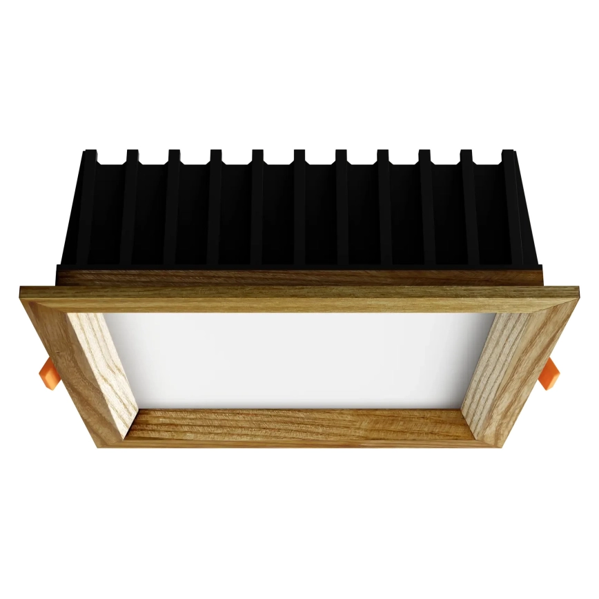 APLED  LED HANG PLAFONDVERLICHTING SQUARE WOODLINE LED/12W/230V 4000K 17X17 CM ESSEHOUT MASSIEF HOUT