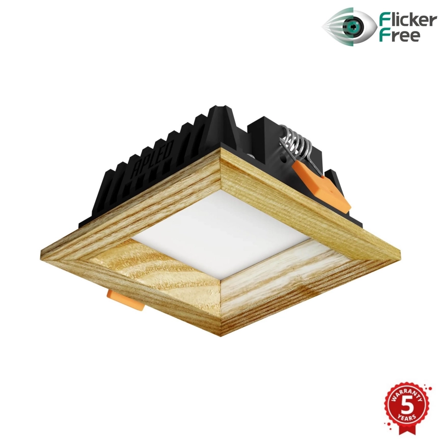 APLED  LED HANG PLAFONDVERLICHTING SQUARE WOODLINE LED/3W/230V 4000K 9X9 CM ESSEHOUT MASSIEF HOUT