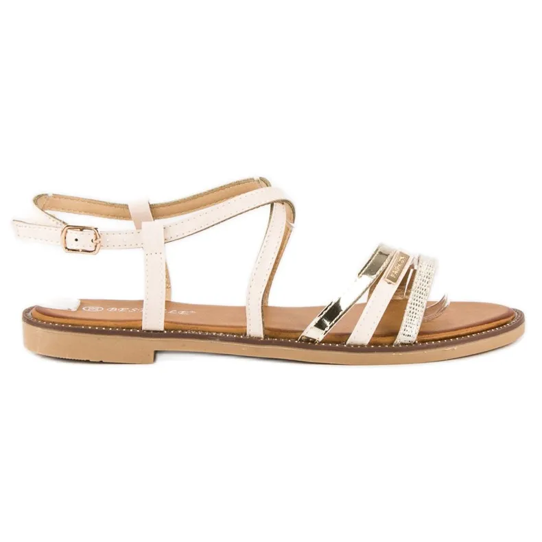 Bestelle Beige sandalen vastgemaakt met een gesp