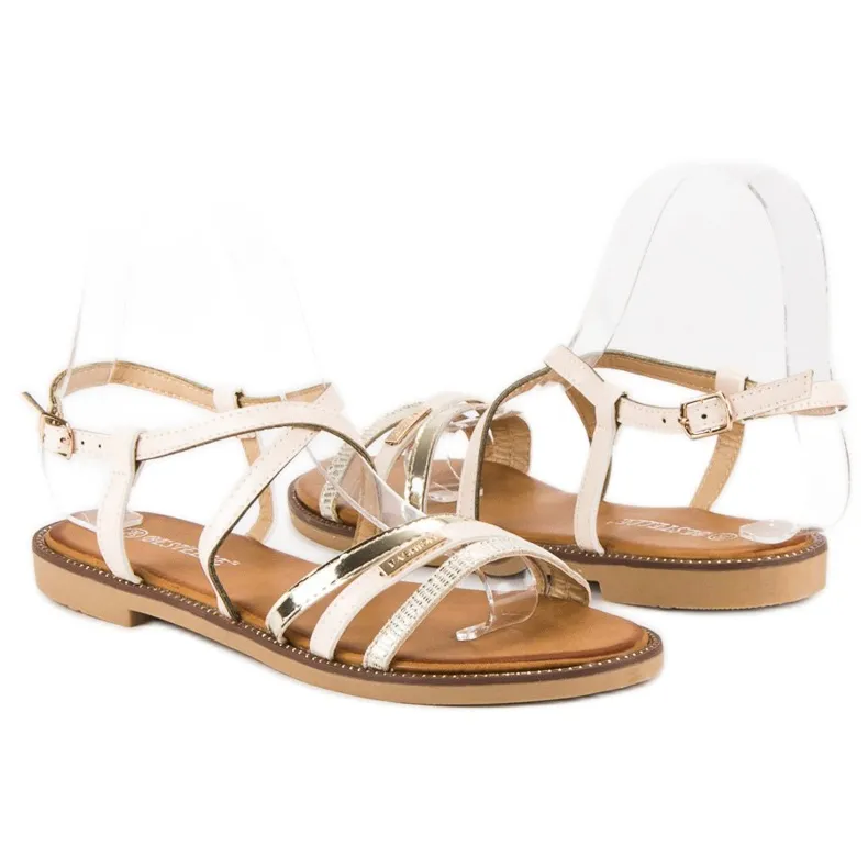Bestelle Beige sandalen vastgemaakt met een gesp
