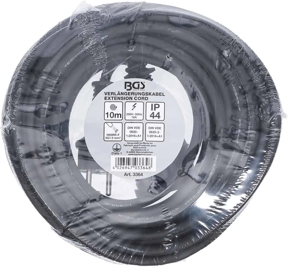 BGS 3364 Verlengsnoer | 10 meter | 3 x 1,5 mm² | IP44