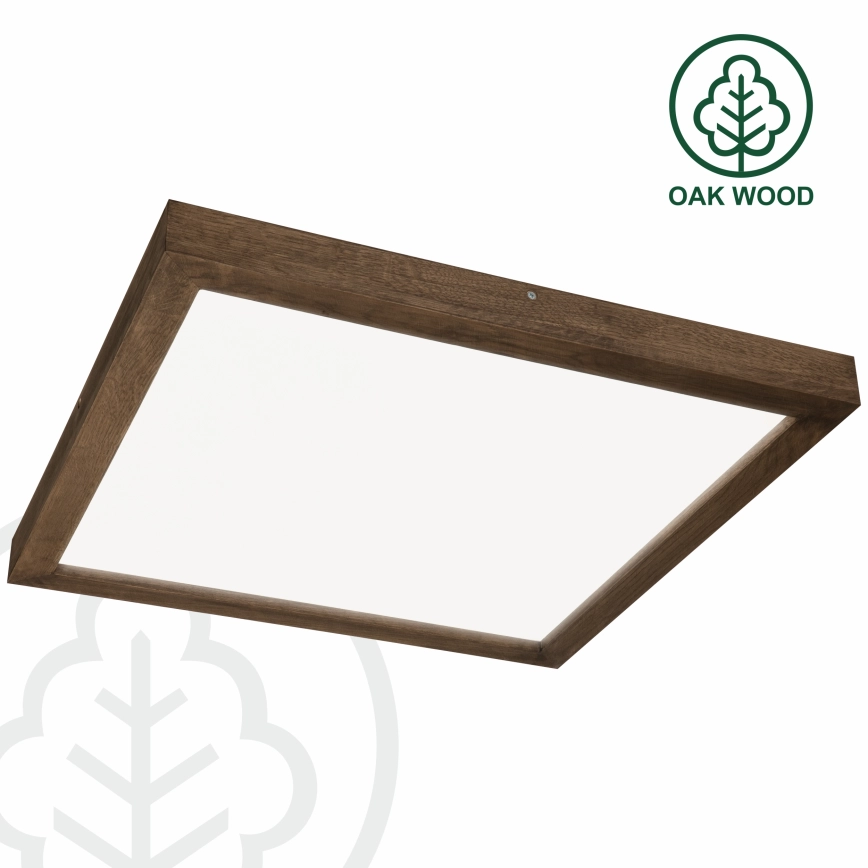BRILAGI  LED DIMBARE BADKAMER PLAFONDVERLICHTING WOODY FRAME LED/50W/230V EIKEN 60X60 CM 30006000K IP44 + AFSTANDSBEDIENING