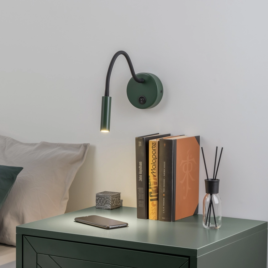 Brilagi - LED Flexibele wandlamp MAYA LED/3W/230V 4000K groen