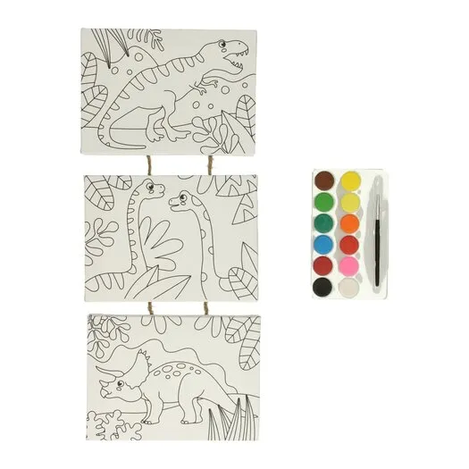 CANVAS SCHILDERIJEN AAN TOUW  DINO, 3ST