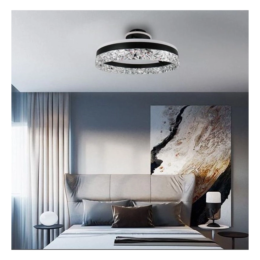 DIMBARE LED BEVESTIGDE HANGLAMP LED/86W/230V 30006500K ZWART + AFSTANDSBEDIENING