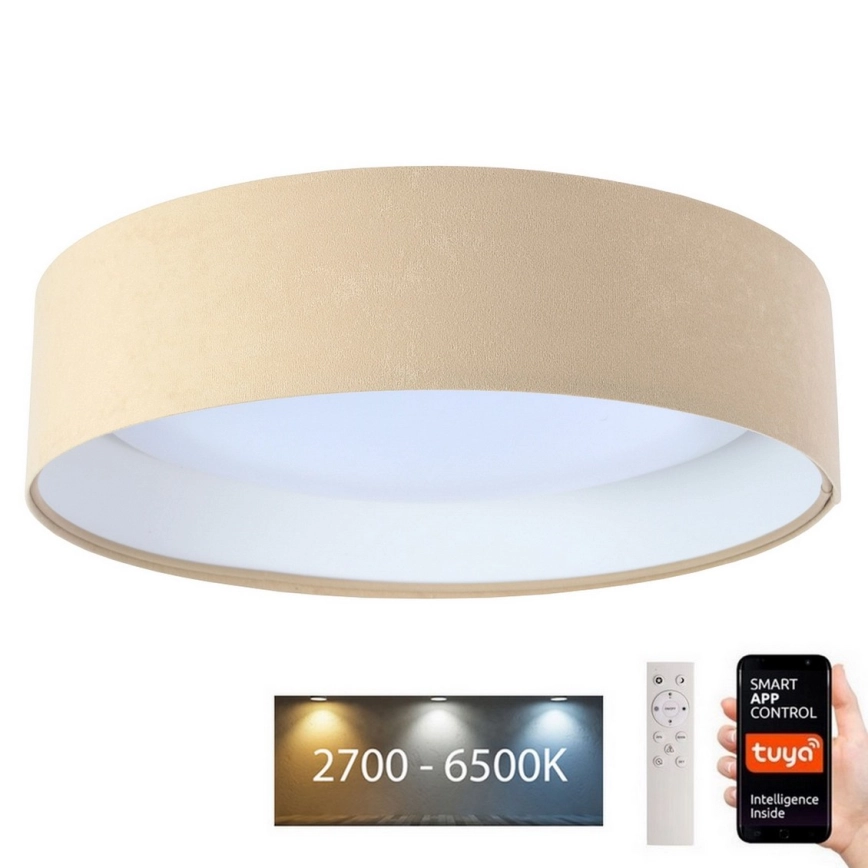 DIMBARE LED PLAFONDLAMP SMART GALAXY LED/36W/230V D. 55 CM 27006500K WIFI TUYA BEIGE/WIT + AFSTANDSBEDIENING