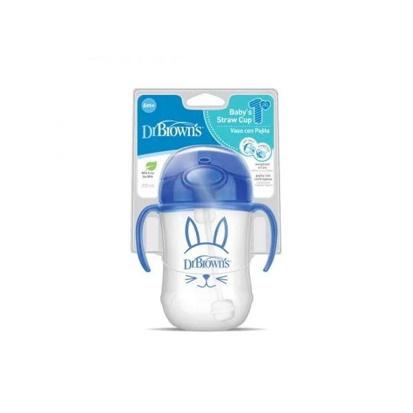 Dr. Brown's Beker Rietje Baby's Eerste Blauw 270ml