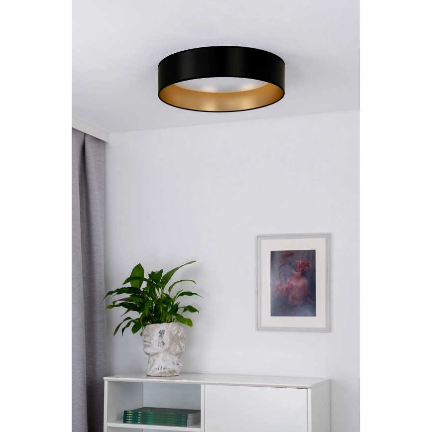 DUOLLA  LED PLAFONDLAMP ROLLER LED/24W/230V DIAMETER 45 CM ZWART/GOUD