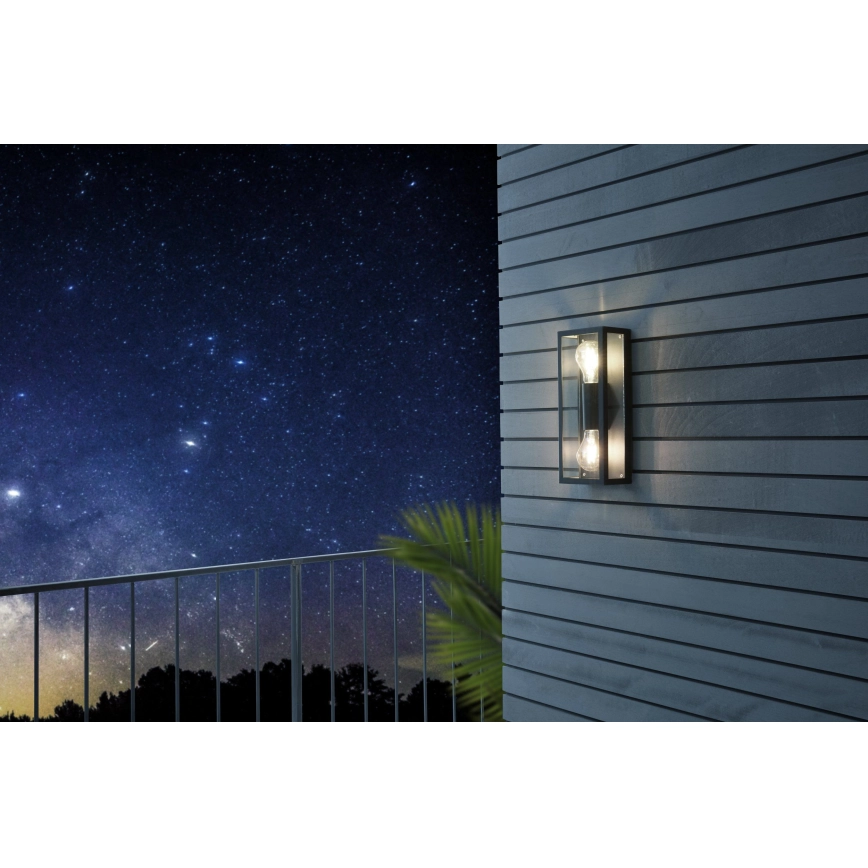 EGLO 780426  WANDLAMP VOOR BUITEN ALGECIRAS 2XE27/60W/230V IP44 ZWART
