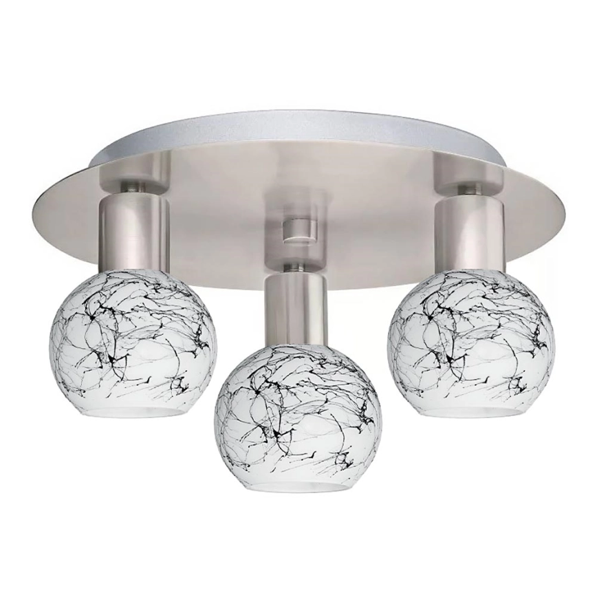EGLO  LED PLAFONDLAMP MY CHOICE 3XE14/4W/230V CHROOM/WIT/ZWART
