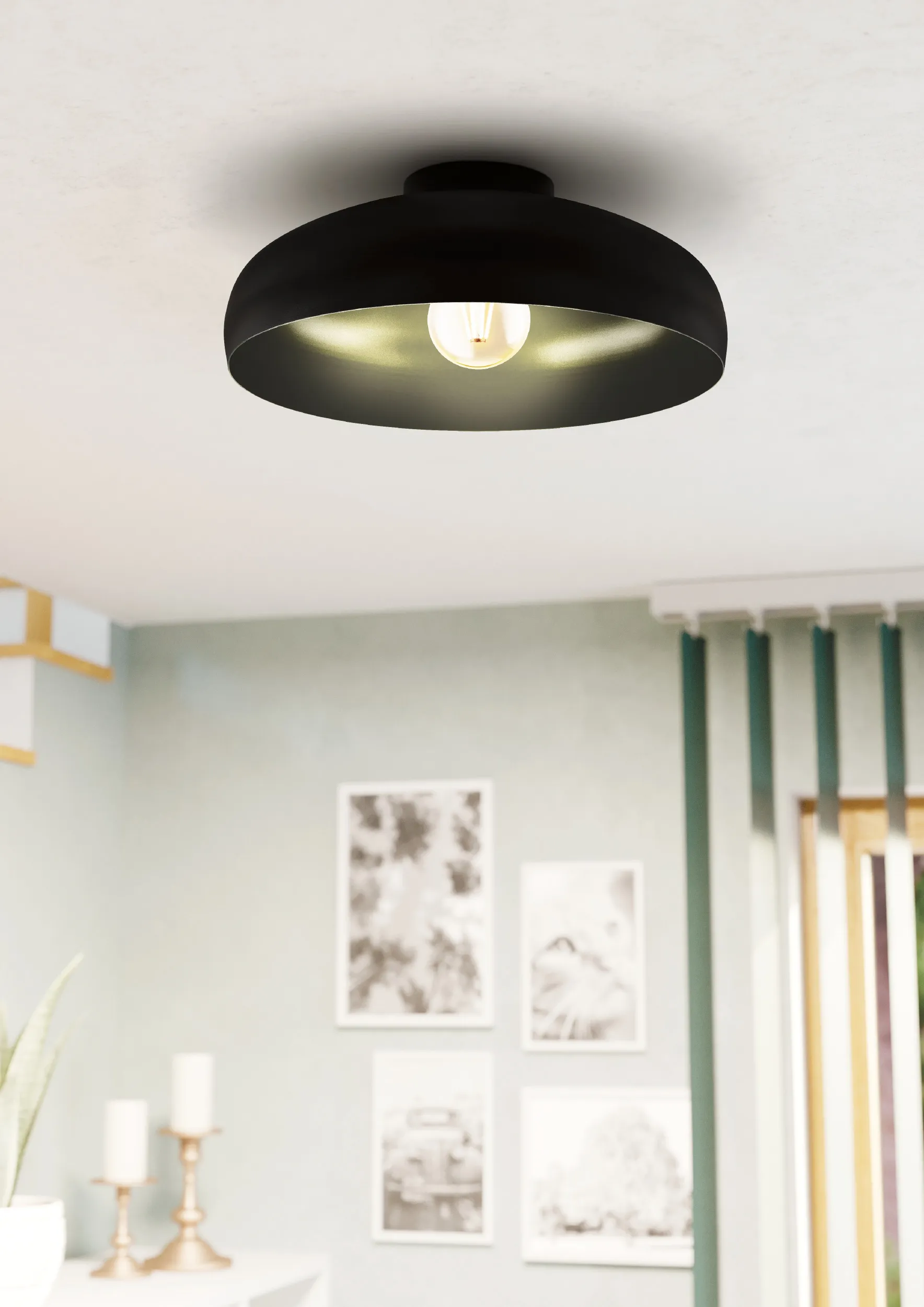 Eglo plafondlamp Mogano Ø 40 cm mat zwart