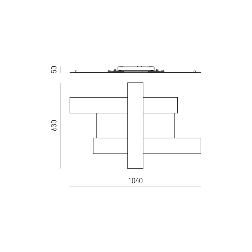 GEA LUCE DOHA P G N  LED PLAFONDLAMP DOHA LED/50W/230V 104 CM ZWART