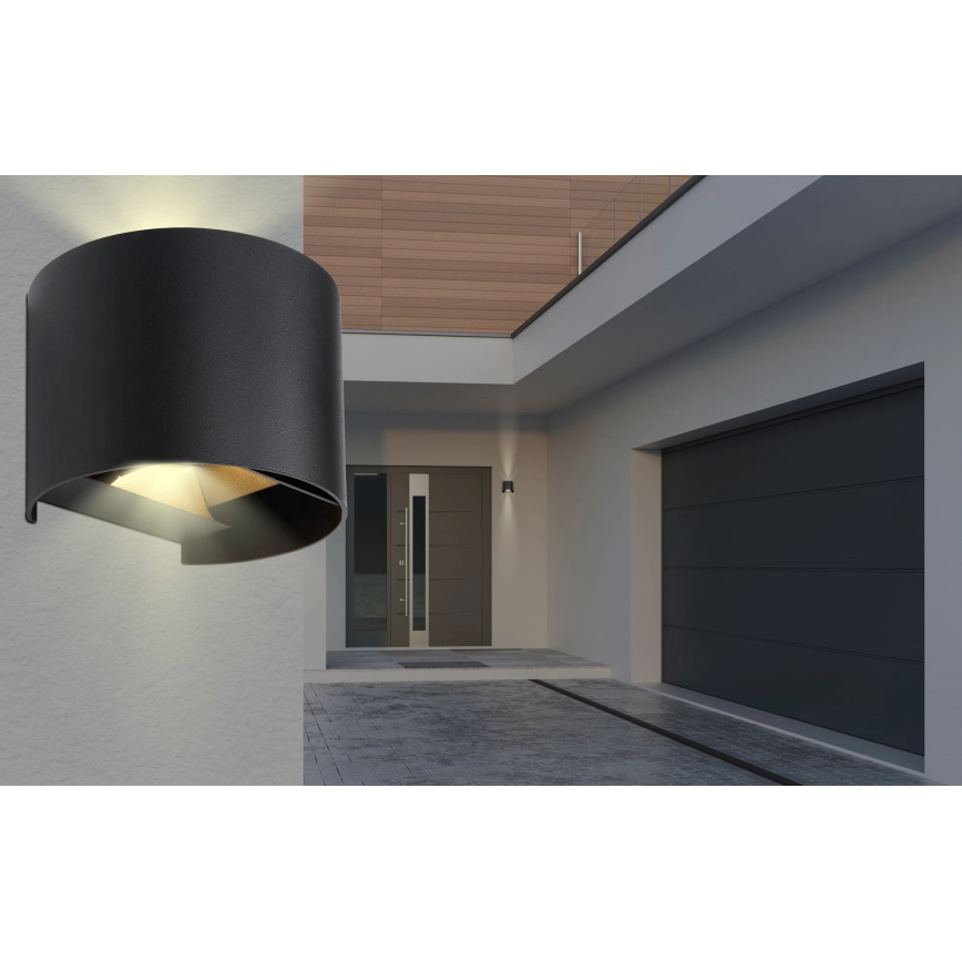 GLOBO  LED WANDLAMP VOOR BUITEN 2XLED/3W/230V IP44 ZWART