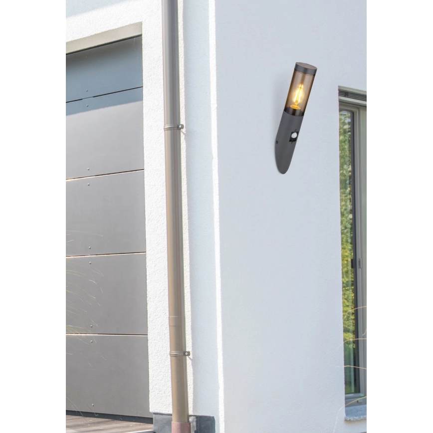GLOBO  WANDLAMP VOOR BUITEN MET SENSOR 1XE27/15W/230V IP44