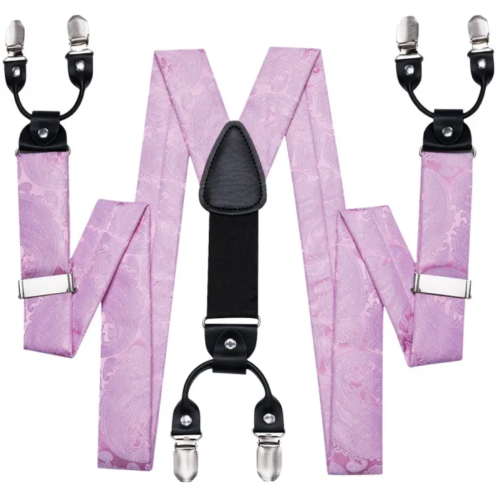 HENK TER HORST BRETELSET ROZE PAISLEY 4DELIG