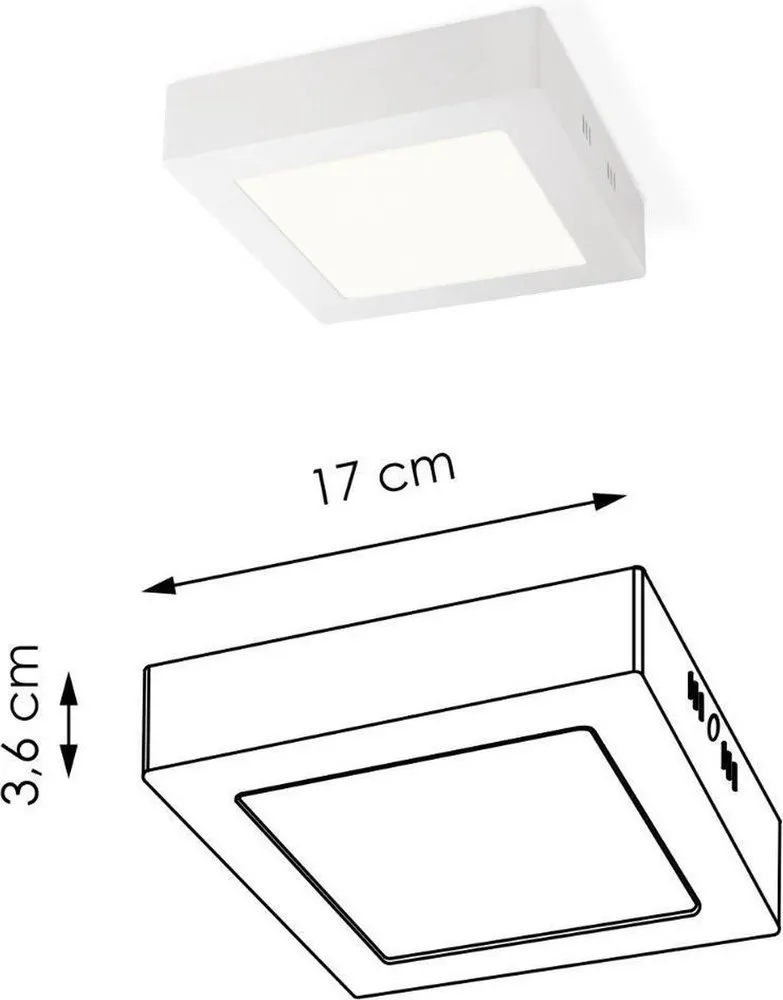 HOME SWEET HOME LED PLAFONDLAMP SKA VIERKANT 17  WIT