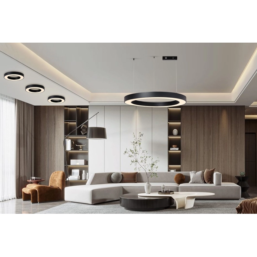 IMMAX NEO 07209L  DIMBARE LED PLAFONDLAMP PASTEL LED/53W/230V 60 CM ZWART TUYA + AFSTANDSBEDIENING