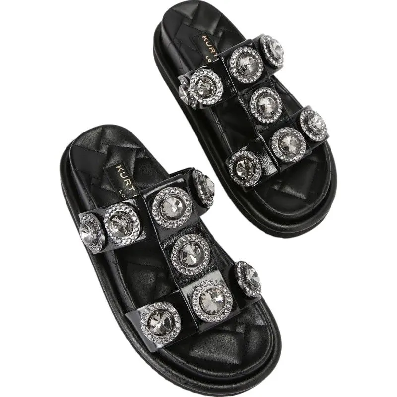 KURT GEIGER  ORSON CRYSTAL SANDAL  ZWART