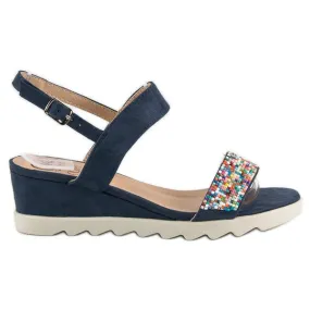 Kylie Sandalen met kralen blauw