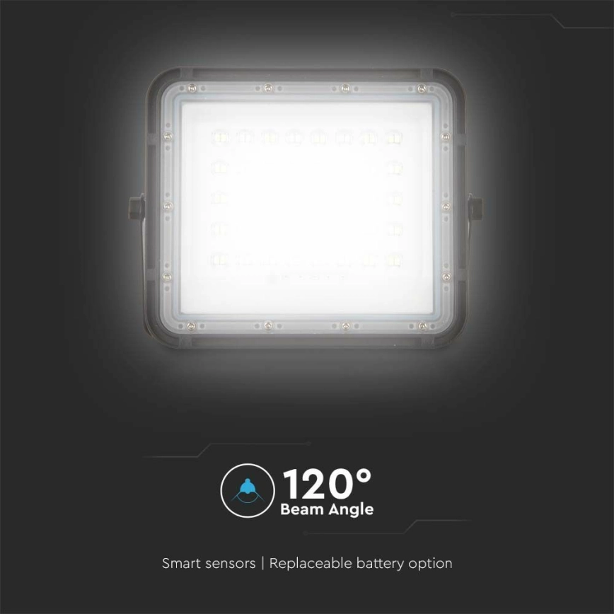 LED BUITEN DIMBAAR ZONNE SCHIJNWERPER LED/6W/3,2V IP65 4000K ZWART + AFSTANDSBEDIENING