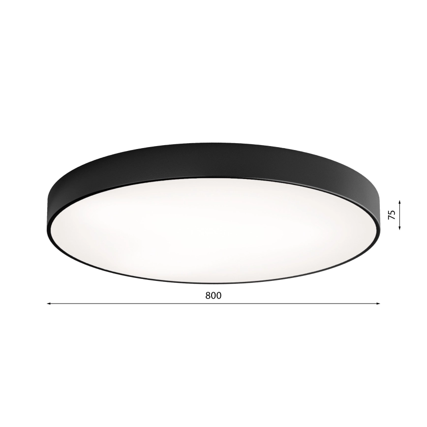 LED Plafondlamp CLEO LED/96W/230V 4000K diameter 80 cm zwart