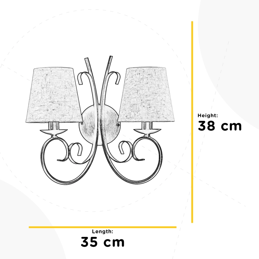 ONLI  WANDLAMP POMPEI 2XE14/6W/230V BRONS