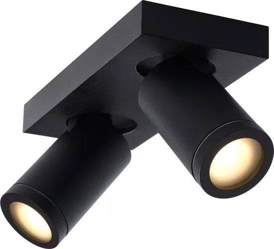 PLAFONDSPOT BADKAMER  TAYLOR LED DIM TO WARM GU10 2X5W 2200K/3000K IP44   ZWART