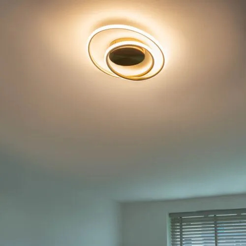 QAZQA Rowan Design plafondlamp goud incl. LED 3 staps dimbaar goud/messing