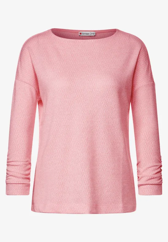 Street One Gemêleerd shirt met plooien