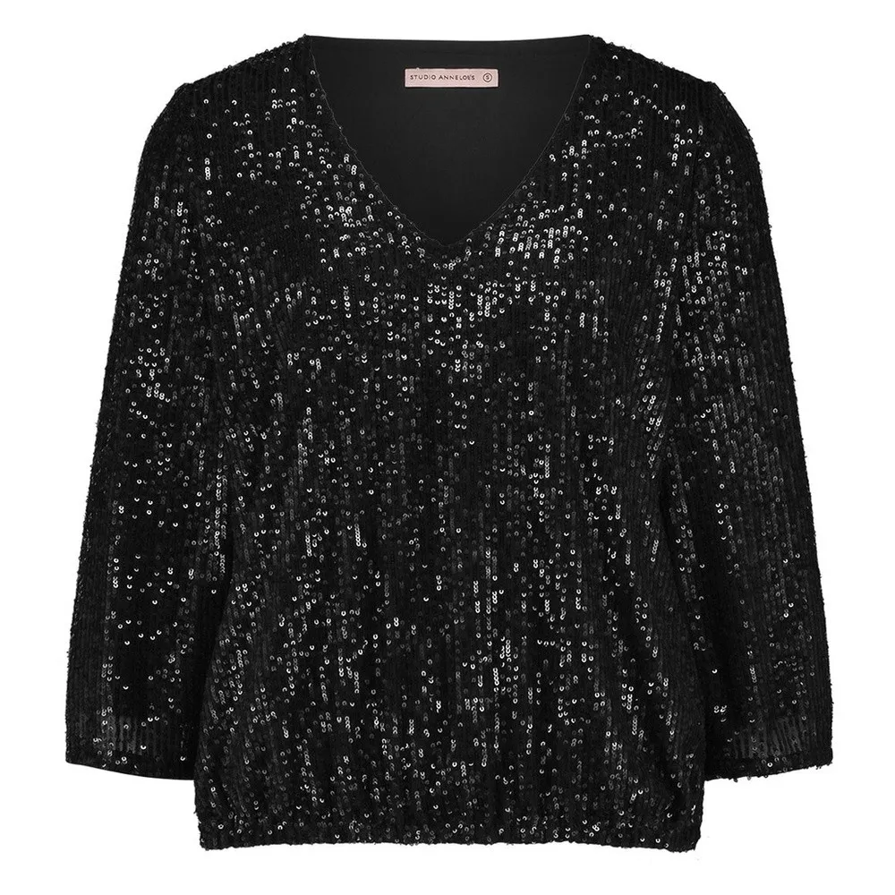   Studio Anneloes Victoria sequins top Zwart 1