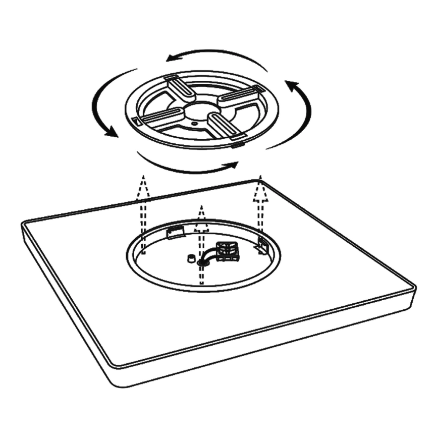 TOP LIGHT  DIMBARE LED PLAFONDLAMP REVIT LED/36W/230V 30006500K 40X40 CM ZWART + AFSTANDSBEDIENING