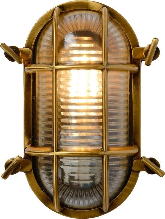 WANDLAMP BUITEN  DUDLEY 1XE27 IP65   MAT GOUD / MESSING