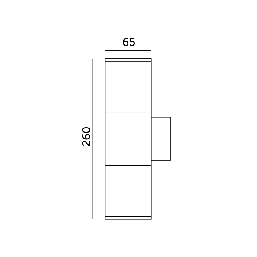 Wandlamp voor buiten 2xGU10/35W/230V IP54 rond zwart